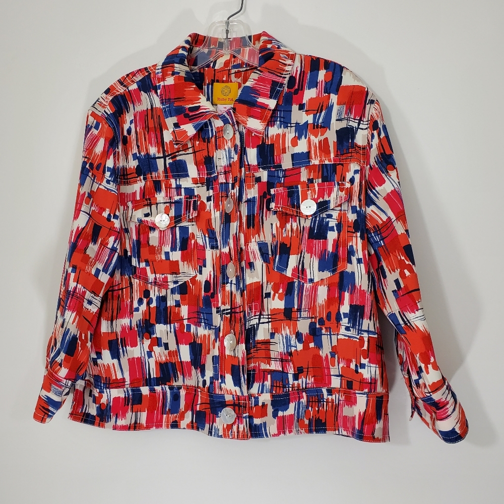 Ruby Rd Multicolored Jacket, Size 14 - image 1